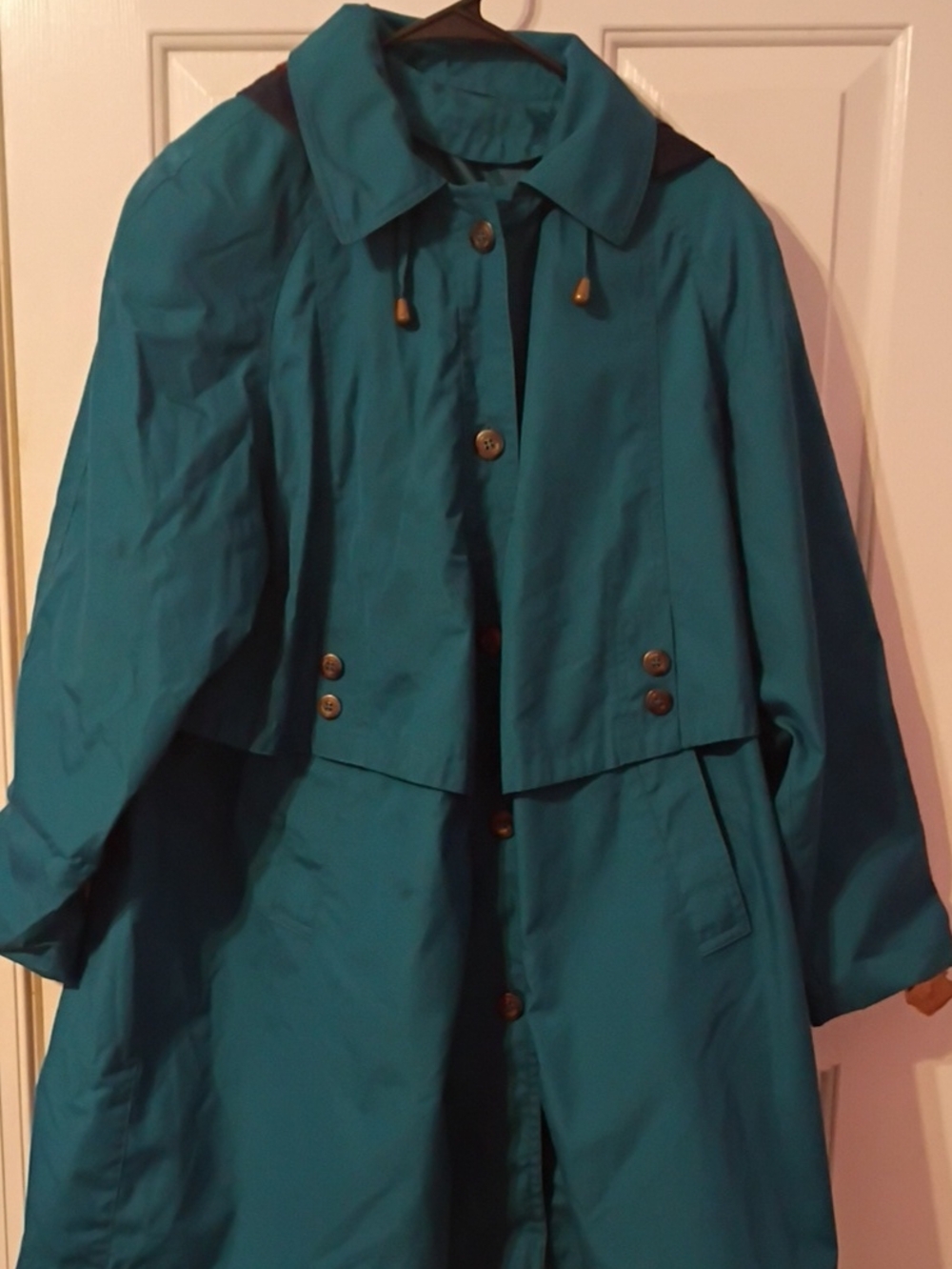 Misty HarborTeal Women's Trench Coat Jacket